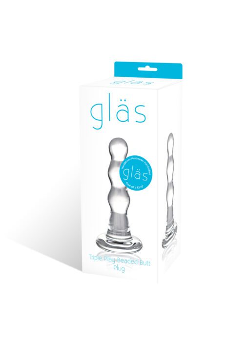 Gläs - Triple Play Beaded Glas Anal-Plug