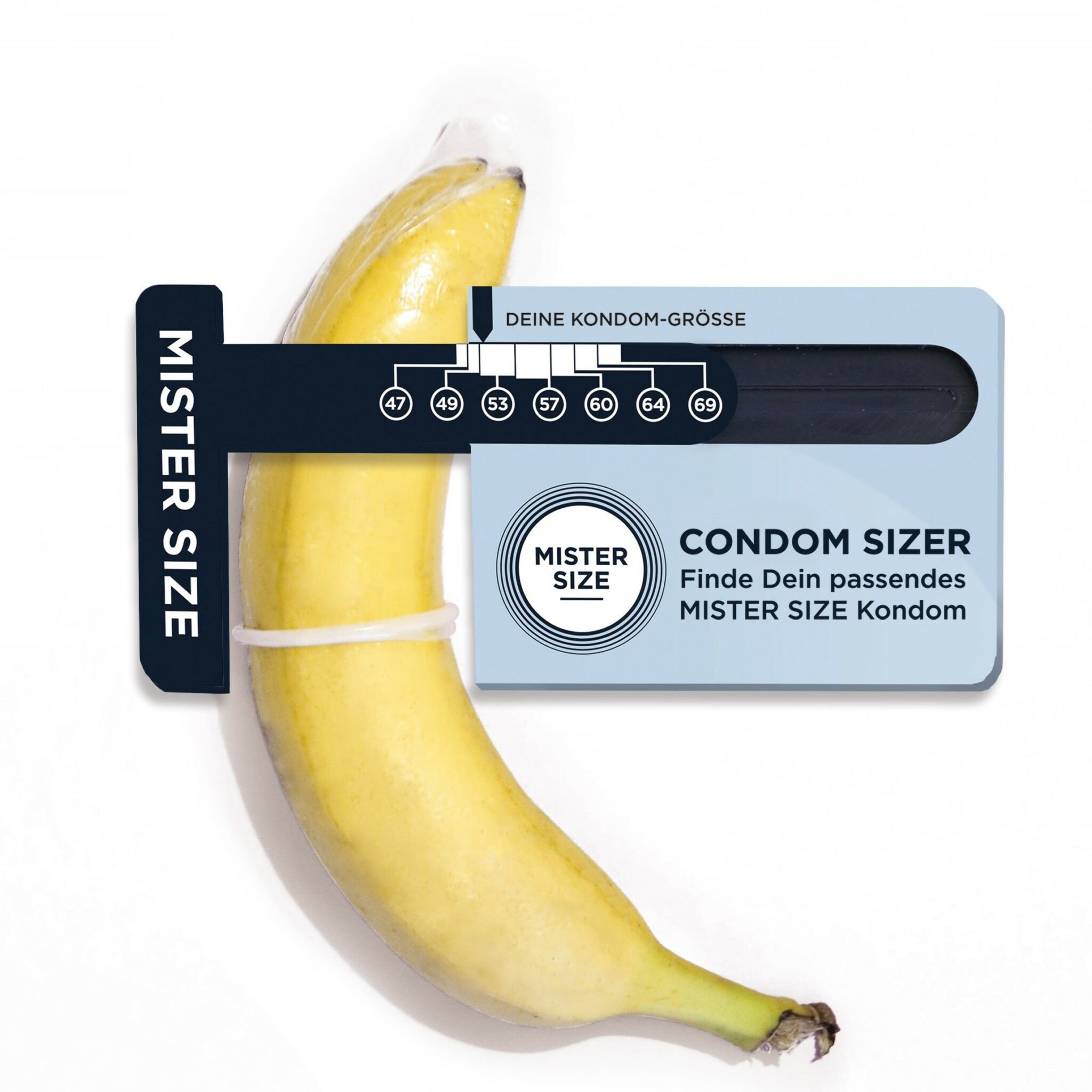 MISTER SIZE Condom Sizer Banane eund Messschieber 